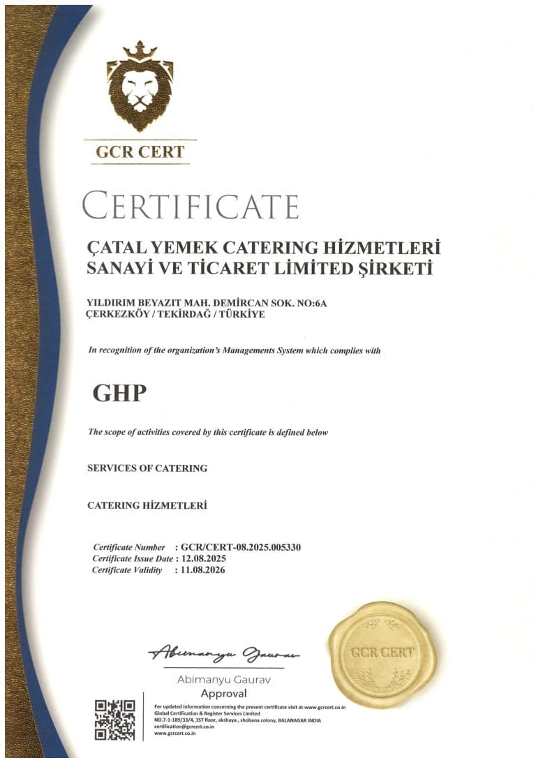 GHP — İyi Hijyen Uygulamaları sertifikası