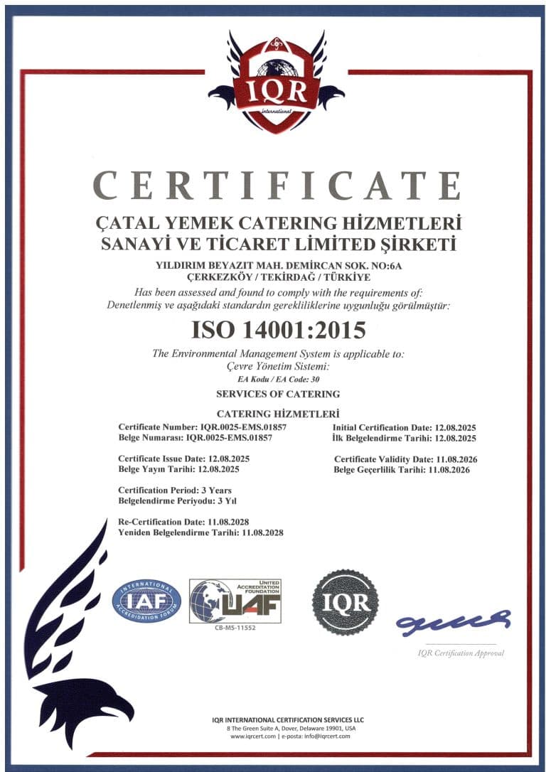 ISO 14001 — Çevre Yönetim Sistemi sertifikası