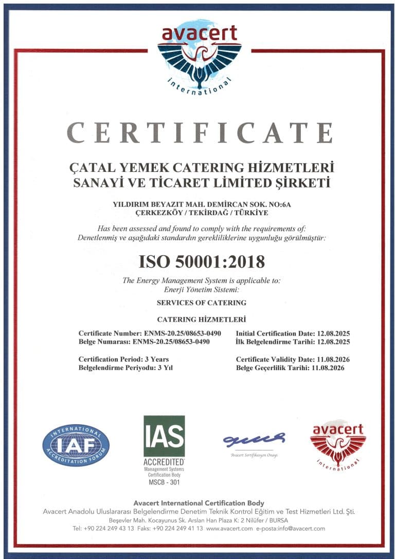 ISO 50001 — Enerji Yönetim Sistemi sertifikası